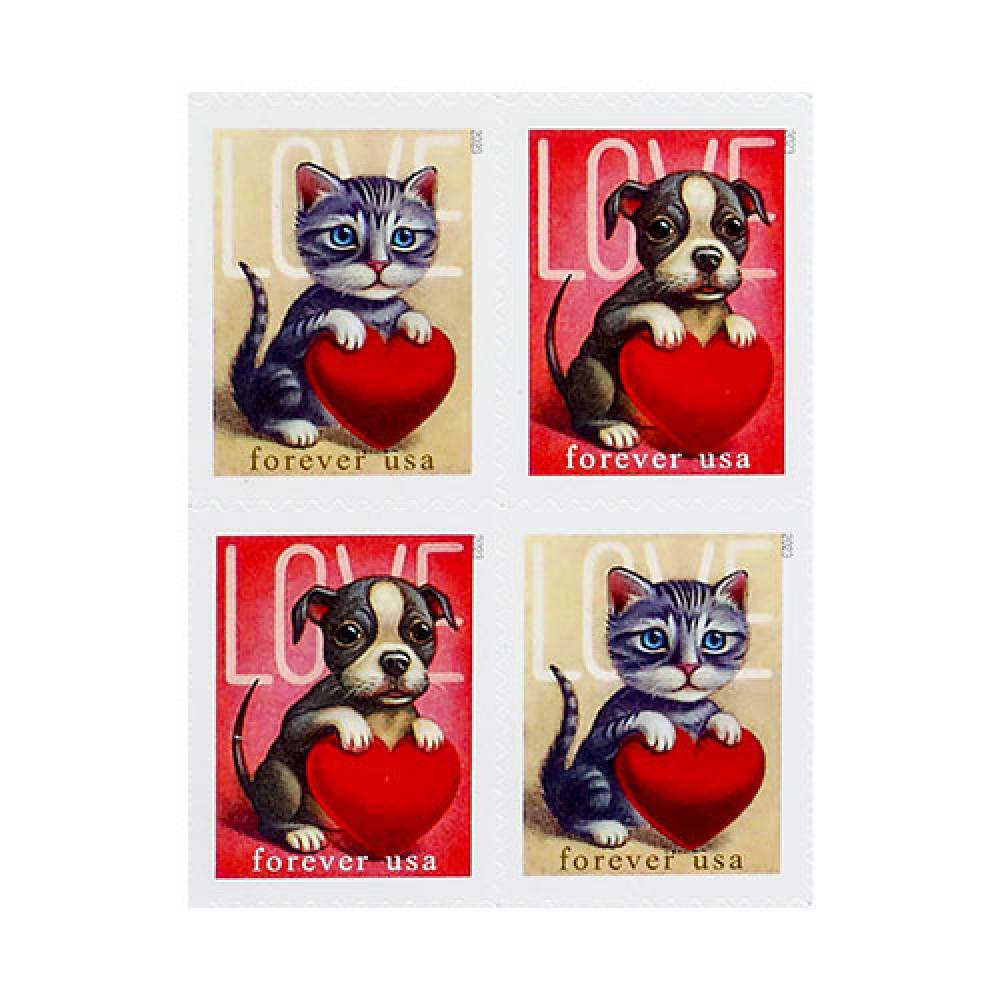 (2023) USPS Cat and Dog Love Forever Stamps