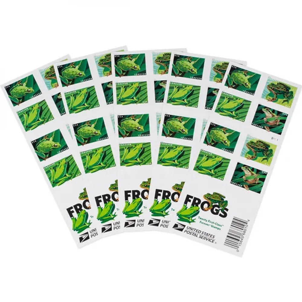 (2019) USPS Frogs Forever First Class Postage Stamps